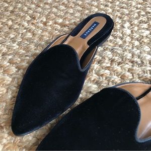 Margaux Velvet Loafer Mule. Size 39